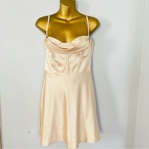 Princess Polly corset satin Cream Dress
